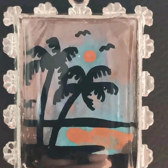 Vintage Morpho Butterfly Wing Reversable Pendant Necklace On Silver-tone Chain - Picture 6 of 7